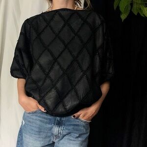 Vintage black leather top